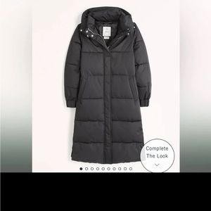 Abercrombie Ultra long puffer in black